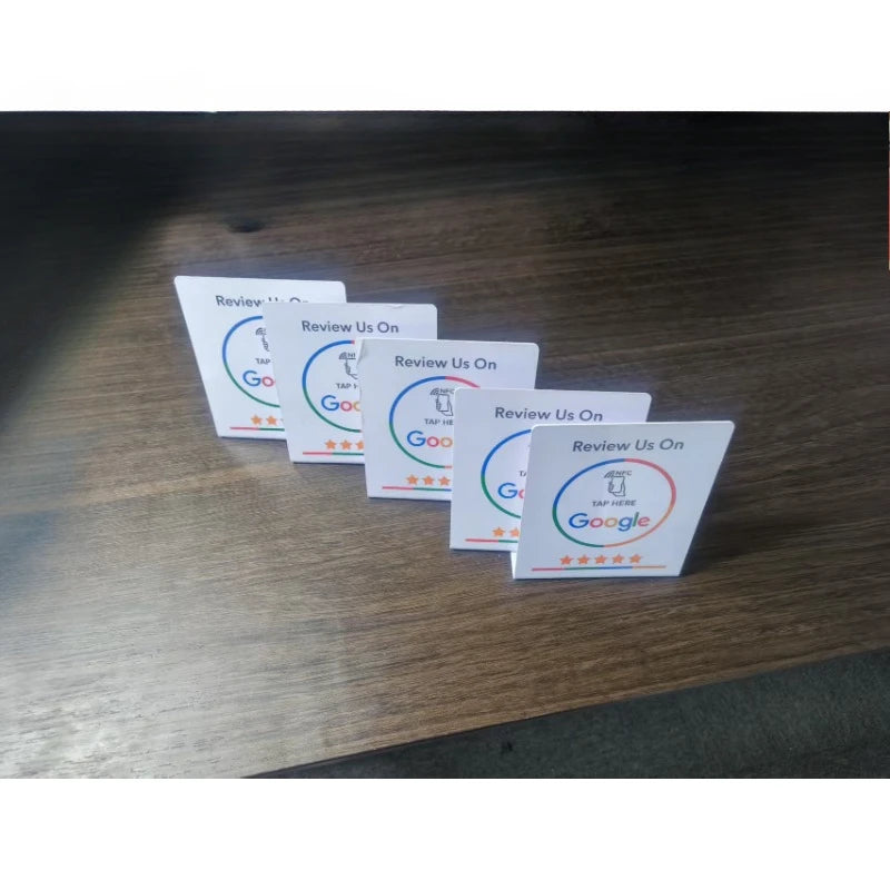 RateQuick NFC Google Review Station – Programmable NTAG 215 Card + Standing Bracket | Get More Reviews Instantly